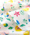 Combinaison courte en popeline bébé fille blanc MARSHMALLOW/blanc MULTICO