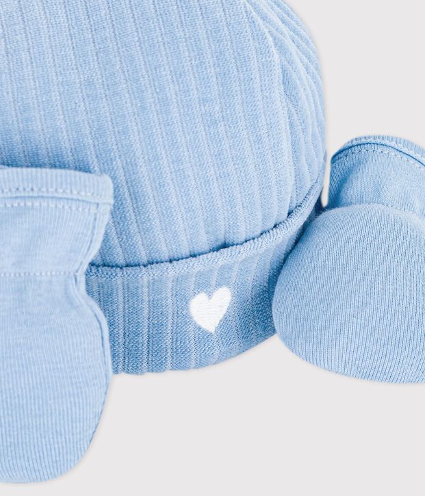 Lot de bonnet et moufles b&eacute;b&eacute; en coton multicouleur