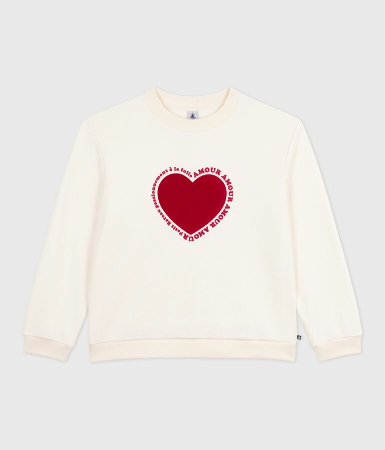Sweatshirt femme en coton &eacute;cru