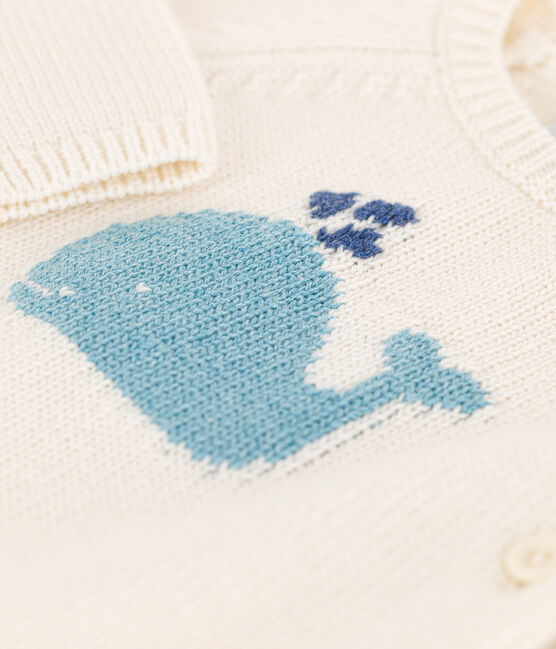 Ensemble en tricot laine et coton bébé blanc MARSHMALLOW