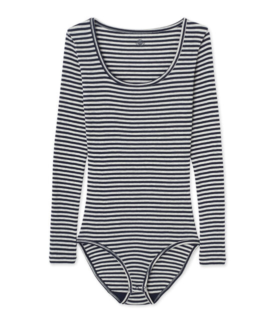 Body femme rayures Colette bleu SMOKING/gris BELUGA