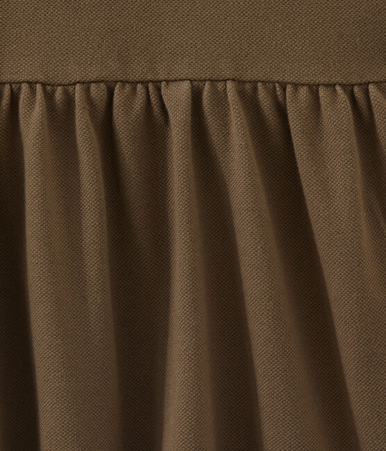 Robe enfant fille à manches courtes marron SHITAKE