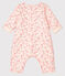 Combinaison longue bébé mixte en tubique rose FLEUR/blanc MULTICO