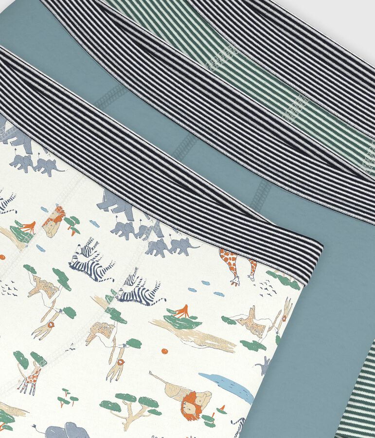Lot de boxers enfant en coton imprim&eacute; savane variante 1