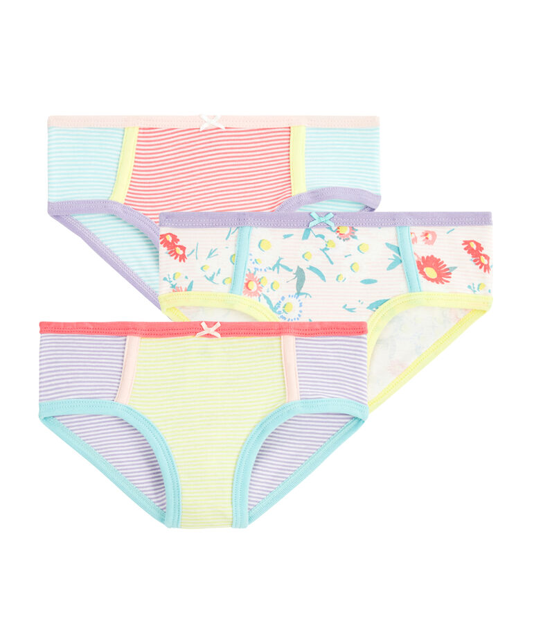 Trio de culottes hautes petite fille multicouleur