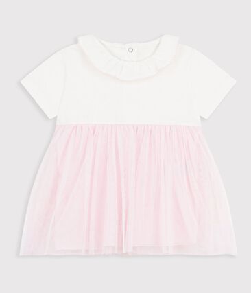 Robe bébé bi-matière manches courtes