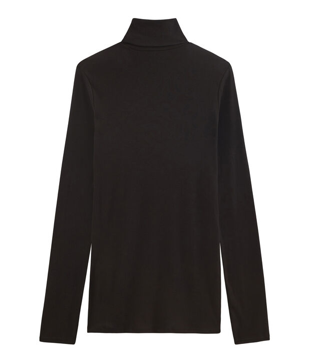 Sous-pull femme en coton l&eacute;ger noir