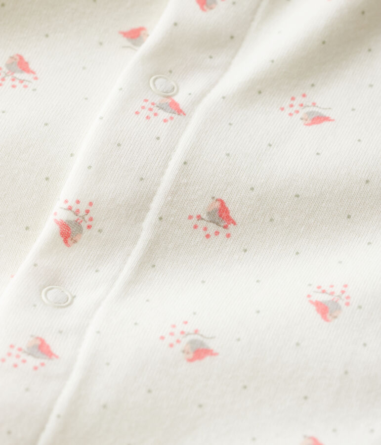 Bodyjama sans pieds b&eacute;b&eacute; en coton biologique blanc MARSHMALLOW/blanc MULTICO