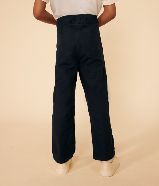 Pantalon en toile de coton enfant garçon bleu SMOKING