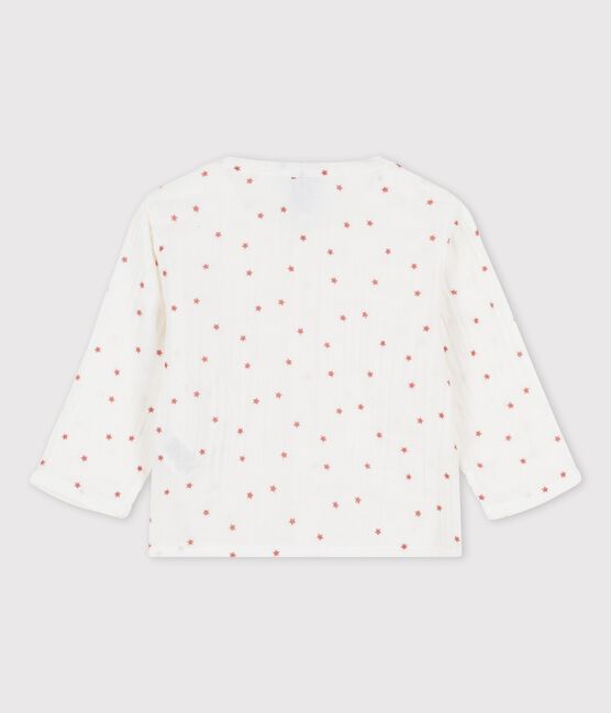 Chemise en gaze de coton bio bébé blanc MARSHMALLOW/rouge OMBRIE