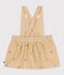 Robe bébé en velours côtelé brodé de fleurs beige CAJOU/ MULTICO