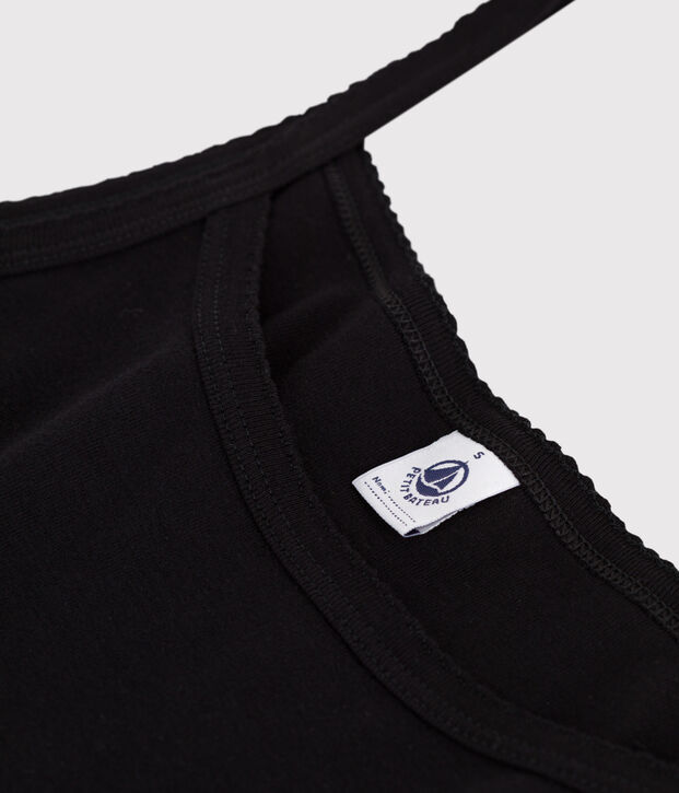 D&eacute;bardeur femme en coton uni noir