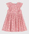 Robe sans manches enfant en coton fleurie rose CHARME/blanc MARSHMALLOW