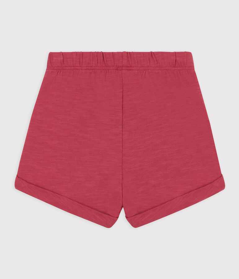 Short b&eacute;b&eacute; en jersey flamm&eacute; uni rose PAPI