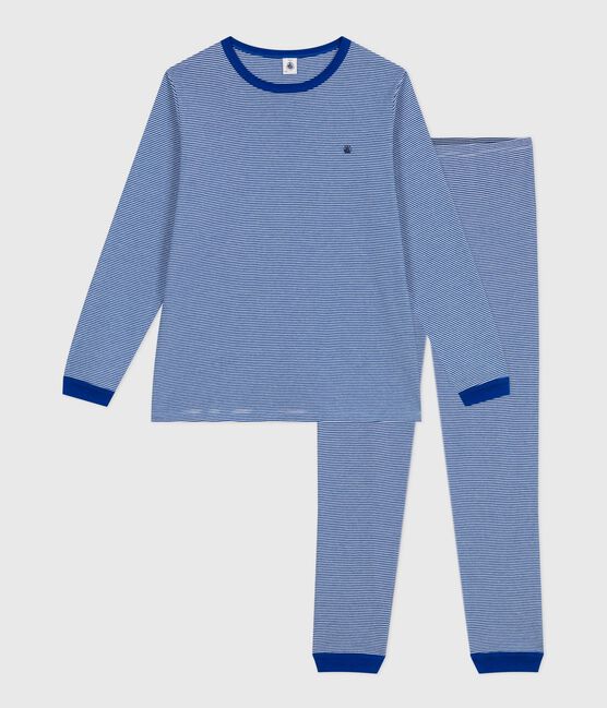 Pyjama enfant en coton à rayures OLYMPIC/ MARSHMALLOW
