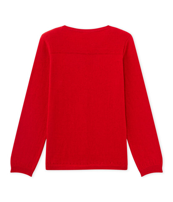 Cardigan fille en laine et coton rouge FROUFROU