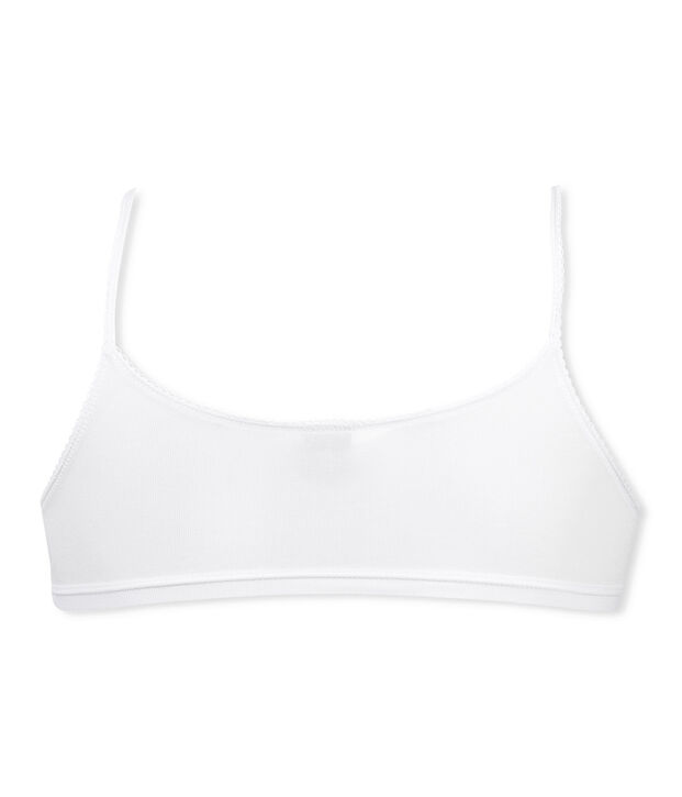 Brassi&egrave;re fille unie blanc
