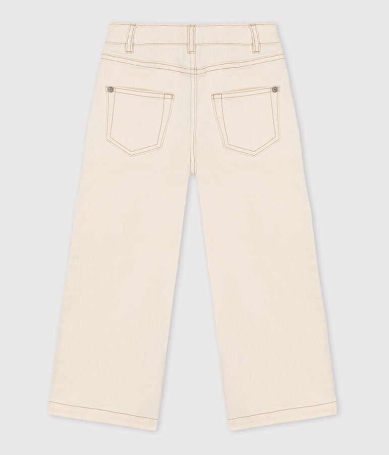 Pantalon flare en denim enfant fille &eacute;cru
