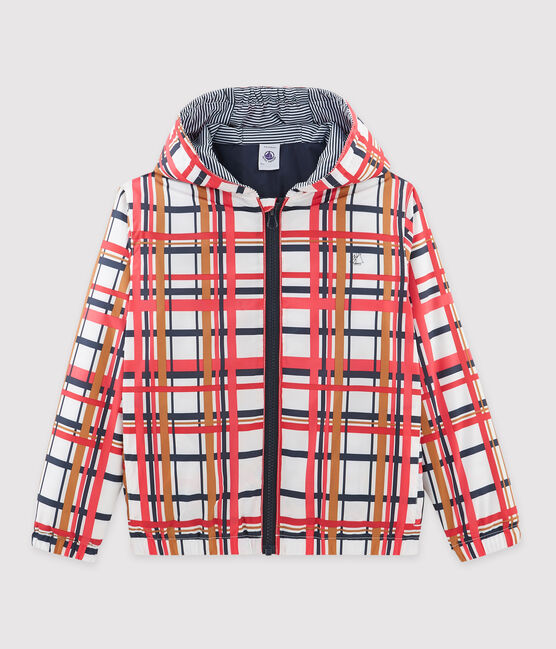 Coupe vent chaud enfant mixte blanc MARSHMALLOW+SIGNAL/rouge MULTICO