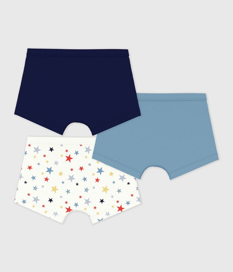 Lot de boxers enfant en coton &agrave; ceinture collet&eacute;e imprim&eacute; &eacute;toiles variante 1