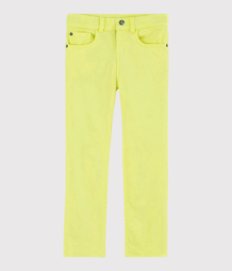 Pantalon en serge enfant gar&ccedil;on jaune CITRONEL
