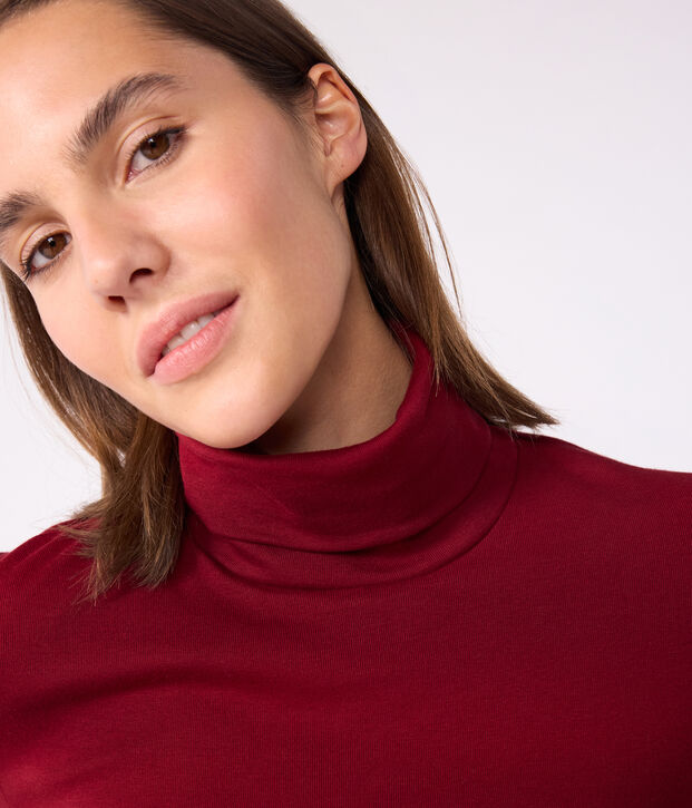 Sous-pull femme l'iconique en coton rouge