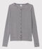 Cardigan iconique en coton ray&eacute; Femme bleu/blanc