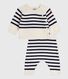Ensemble 2 pièces bébé rayure marinière en tricot