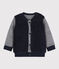 Cardigan réversible bébé garçon bleu SMOKING/blanc MARSHMALLOW