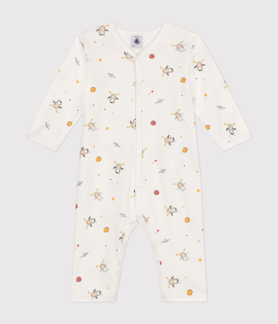 Pyjama sans pieds en coton bébé blanc MARSHMALLOW/blanc MULTICO