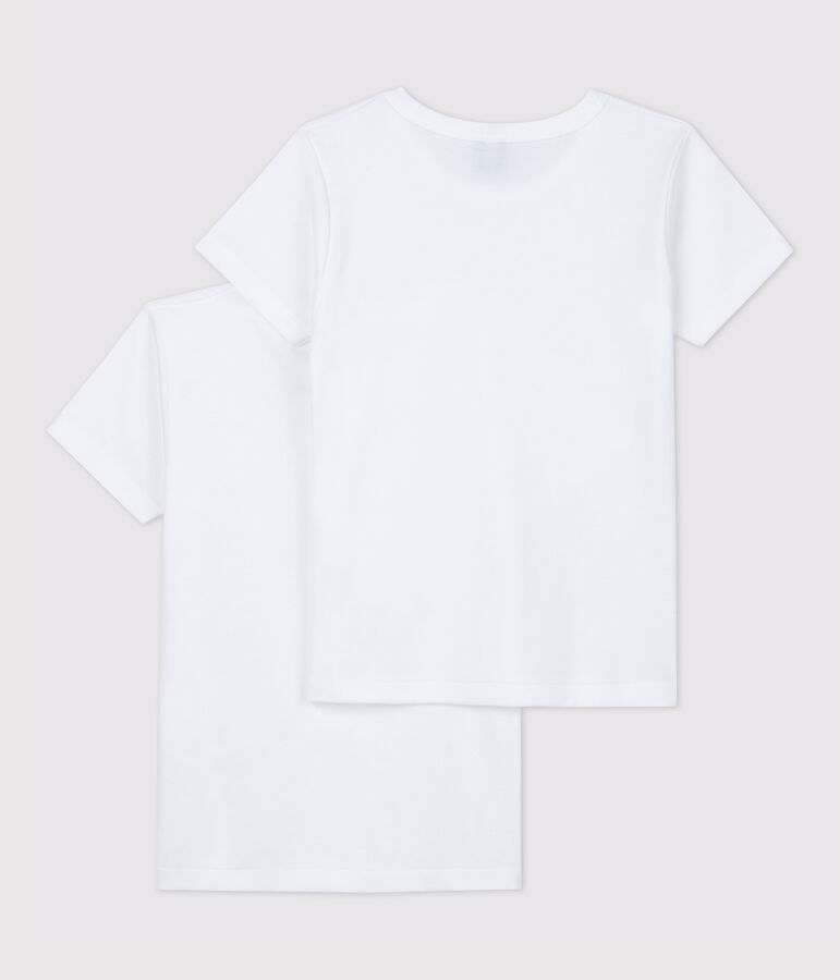 Lots de 2 tee-shirts manches courtes blancs petit gar&ccedil;on variante 1