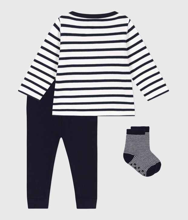 Ensemble cadeau b&eacute;b&eacute; trois pi&egrave;ces multicouleur