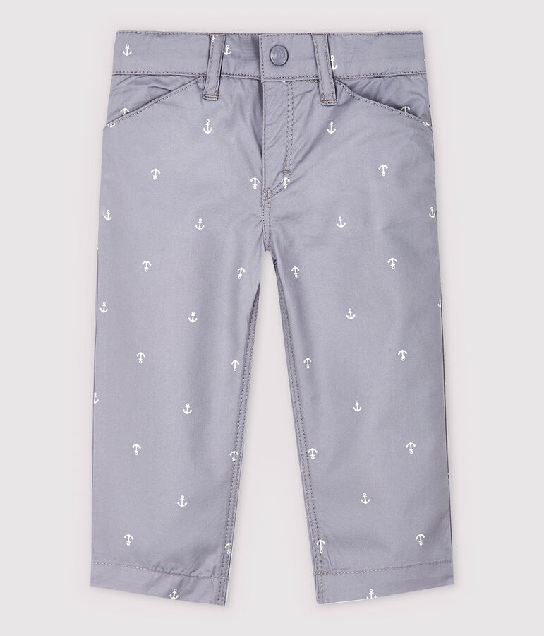 Pantalon en twill en brod&eacute; b&eacute;b&eacute; gar&ccedil;on gris CONCRETE