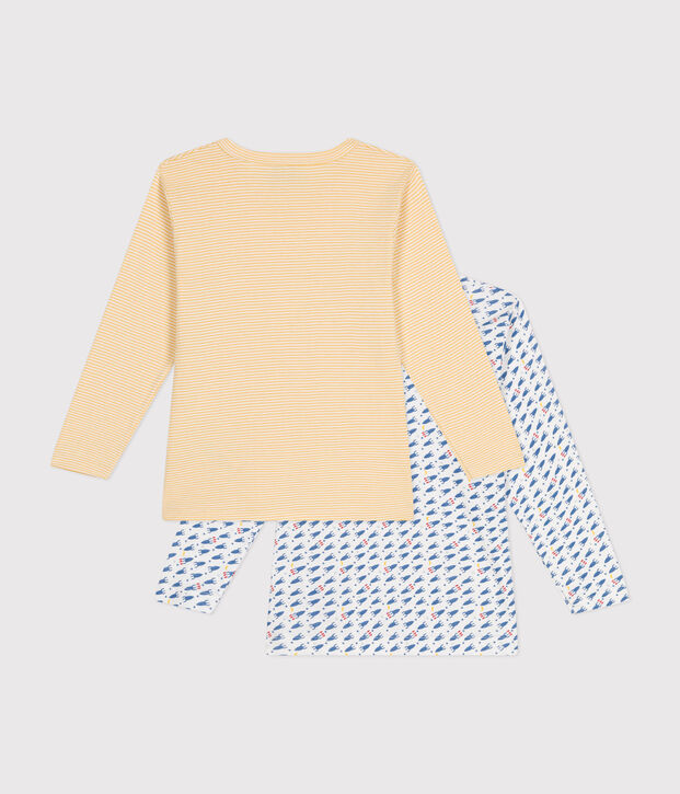 Lot de 2 tee-shirts &agrave; manches longues fus&eacute;es en coton enfant multicouleur