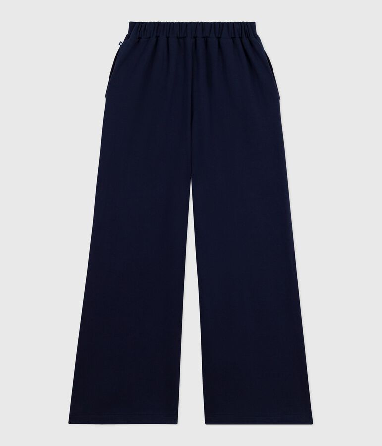 Pantalon femme en coton bleu SMOKING