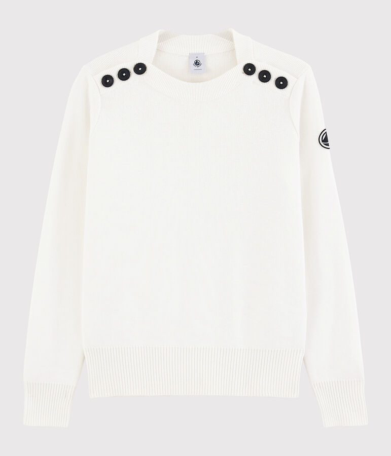 Pull marin en coton Femme  blanc