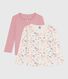 Lot de tee-shirts enfant en coton manches longues imprimé fleurs