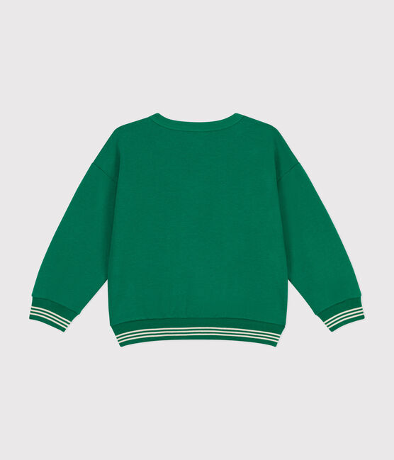 Sweatshirt en molleton enfant fille / garçon vert JARDIN
