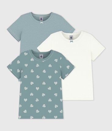 Lot de tee-shirts enfant en coton manches courtes imprimé cœurs