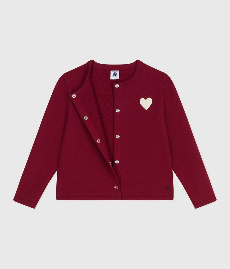 Cardigan en molleton enfant fille rouge AMARANTE