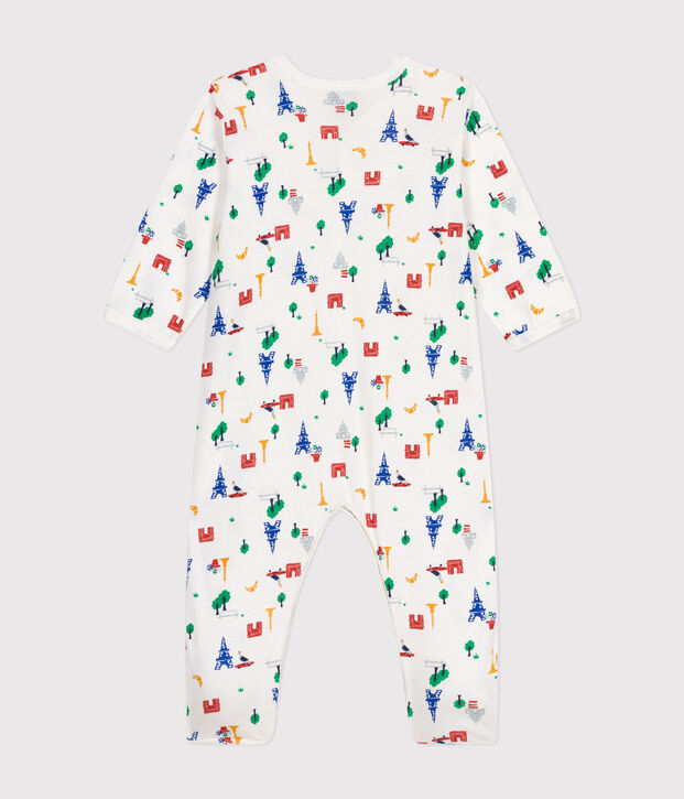 Pyjama imprim&eacute; Paris en coton b&eacute;b&eacute; blanc/multicouleur