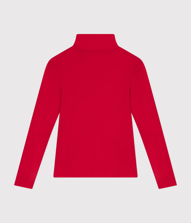 Tee-shirt l'Iconique Col roul&eacute; en coton femme rouge