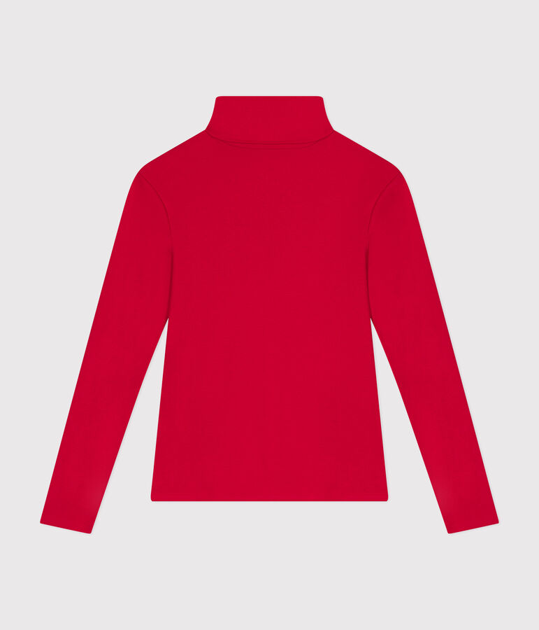 Tee-shirt l'Iconique Col roul&eacute; en coton femme rouge CORRIDA