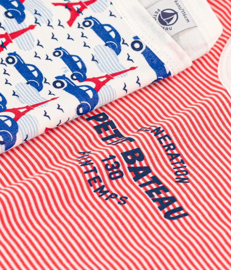 Lot de 2 pyjamas Paris et ray&eacute; en coton enfant variante 1