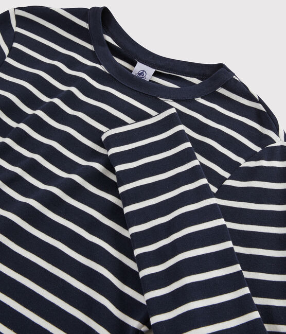 T-shirt iconique col rond Femme bleu SMOKING/blanc MARSHMALLOW