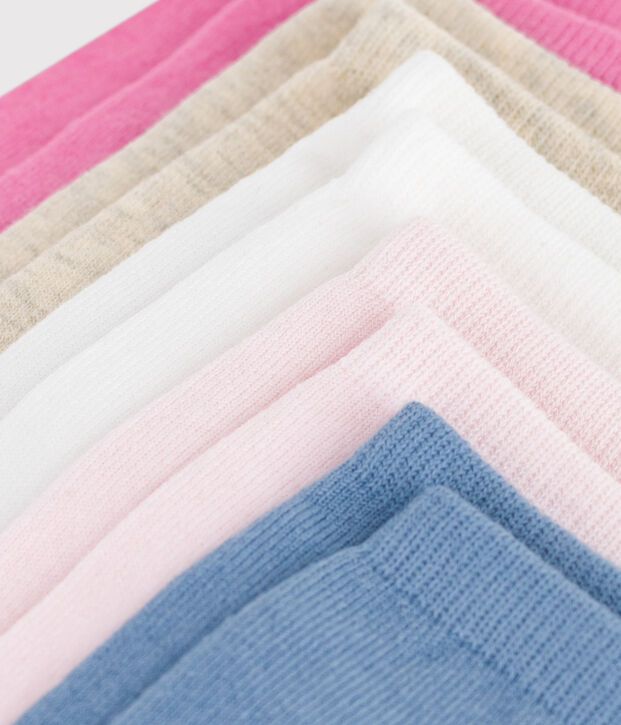 5 paires de chaussettes enfant unies en coton multicouleur