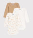 Lot de 3 bodies manches longues poussins en coton bébé