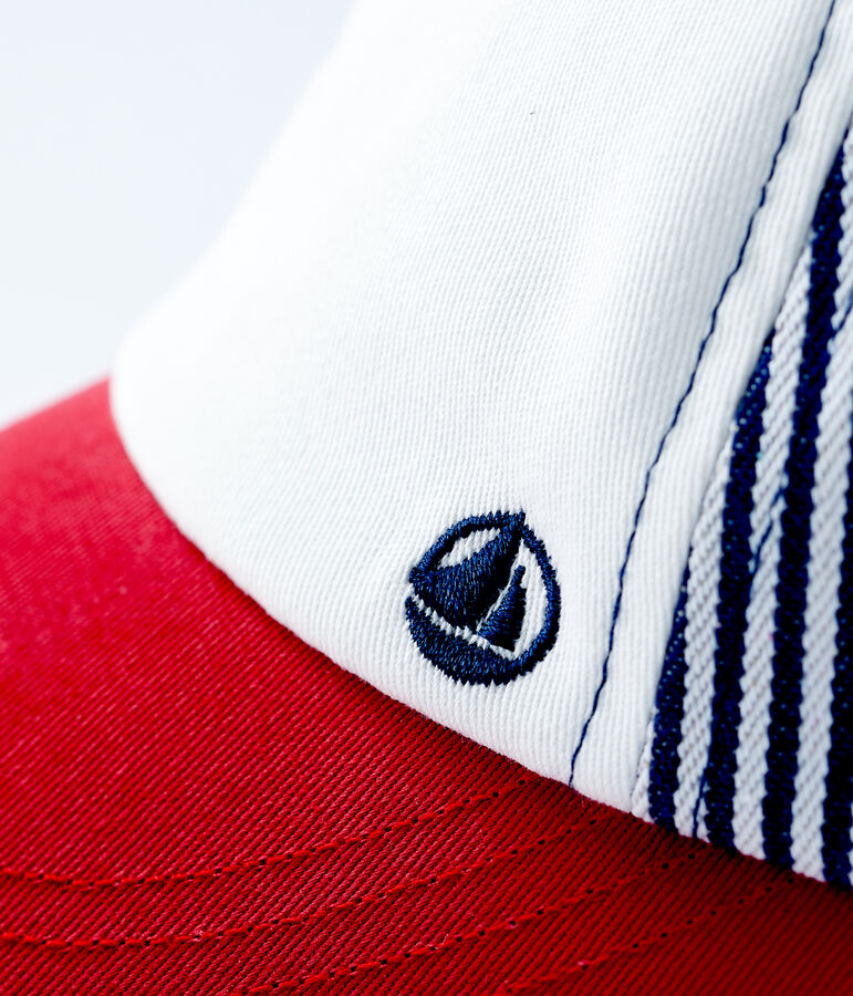 Casquette tricolore b&eacute;b&eacute;. blanc MARSHMALLOW/blanc MULTICO