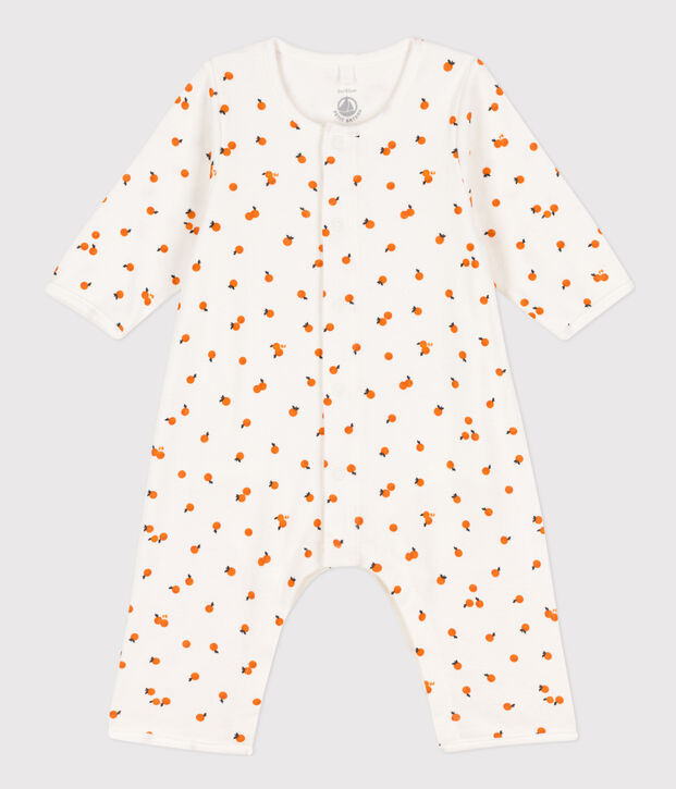 Bodyjama imprim&eacute;s en coton blanc/ORANGE