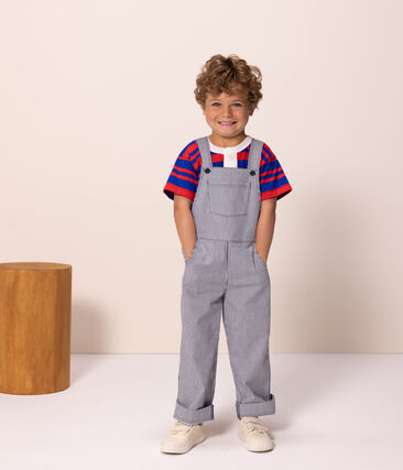 PETIT BATEAU - Salopette en toile de coton rayée enfant fille